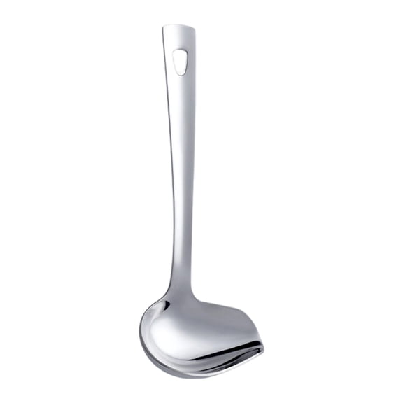 Sauce Ladle, 1 Pack Stainless Steel Saucier Drizzle Spoon with Spout Small Gravy Ladle, 8.6" Soup Spoons, Kitchen Utensil Mirror Polish Drizzle Spoon for Chocolates, Gravies and Sauces(Silver)