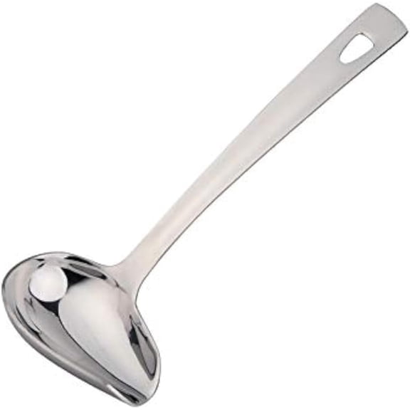 Sauce Ladle, BuyGo Drizzle Spoon with Spout Gravy Soup Ladle, Stainless Steel Kitchen Utensil, Mirror Polish & Dishwasher Safe, 8.67 Inch, Silver