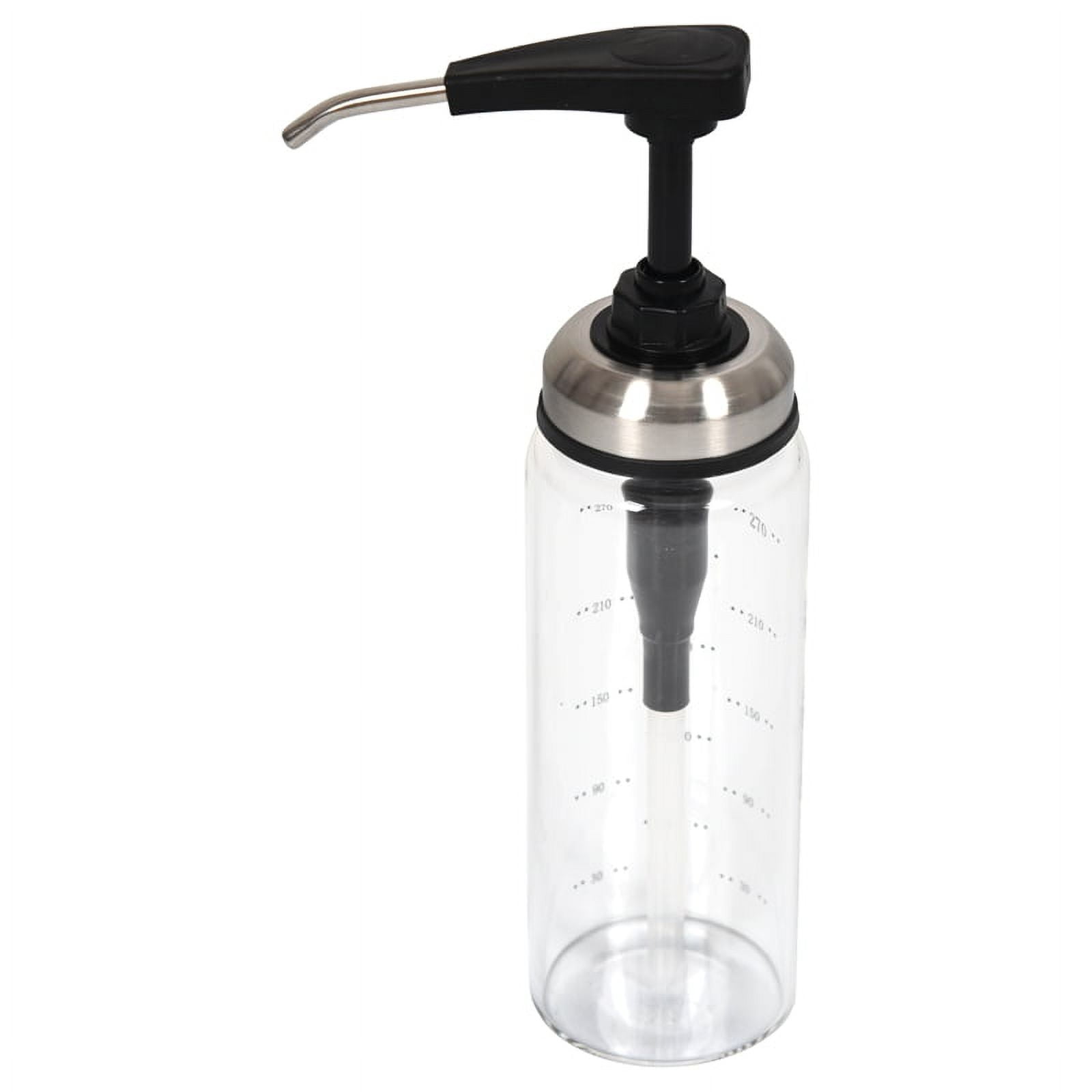 Sauce Pump Dispenser with Glass Leakproof Kitchen Condiment Dispenser