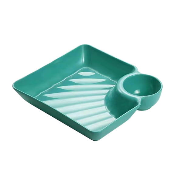 Sauce Separated Plate,Chips and Salsa Dip Tray,Plastic Dumpling Plate,Veggie Serving Dish Plates,Multi & Reusable Dip Tray for Appetizer,Taco Salsa,Fruit & Charcuterie(7.2x6.61x1.37")