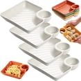 thumbnail image 1 of Sauce Separated Plate,Chips and Salsa Serving Dish Plates, Veggie Platter Dipping Serving Trays with Sauce Rack for Buffet Family Party Appetizer Sushi Taco Salsa Charcuterie Barbecue Plate, 1 of 8