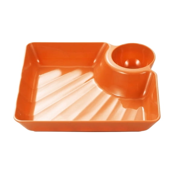 Sauce Separated Plate, Japanese Dumpling Plate, Dumpling Plate with Compartment Dipping Saucer, Simple Square Design, Easy to Clean, For Sushi, Chips, Fried Chicken Nuggets (Green+White)