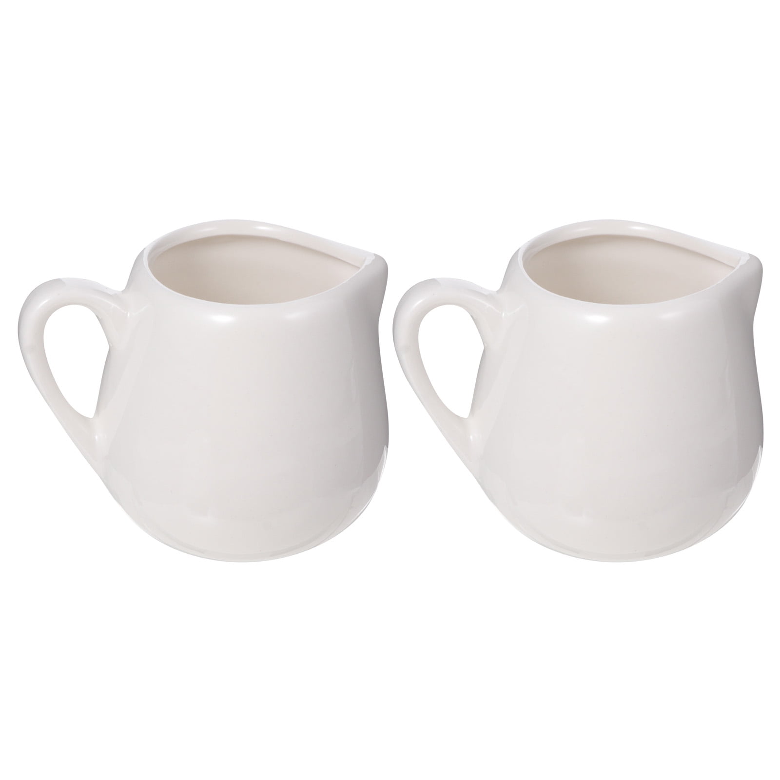 MEIBUTYUP White Ceramic Mini Sauce Jugs 2 Pack Drip-Free Spout with ...