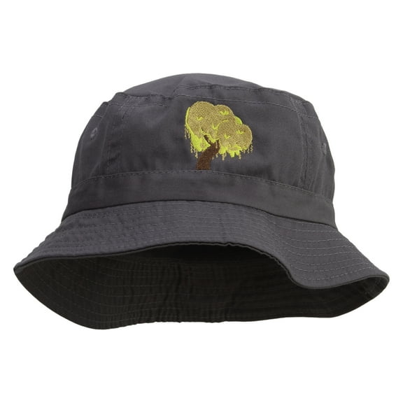 Sauce Tree Embroidered Bucket Hat - Charcoal OSFM