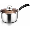 thumbnail image 1 of Saucepan with Lid, Max Capacity 2 Quart Stainless Steel Sauce Pot with Glass Lid for Cooking, Easy Clean & Rust Free, Dishwasher Safe, 1 of 7