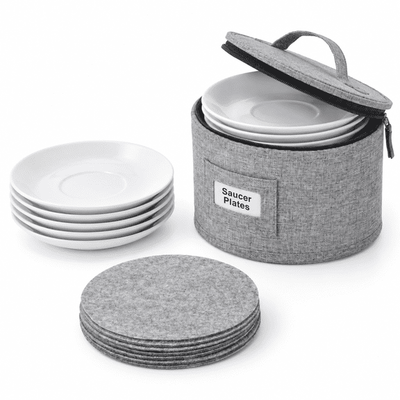 Saucer Case Tableware Storage Chest For 12 Plates Up To 6.5" Wide