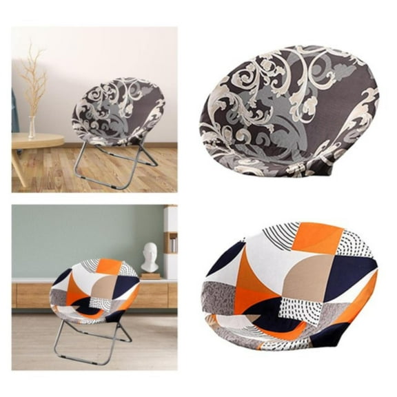 Saucer Chair Moon Chair Stretchable Polyester For Hotel Furniture Restaurant Style Polyester, Grey One Size