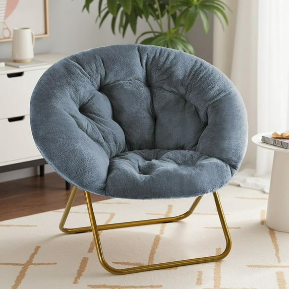 Saucer Chairs, Comfy Folding Cozy Faux Fur Living Room Reading Lounge ...