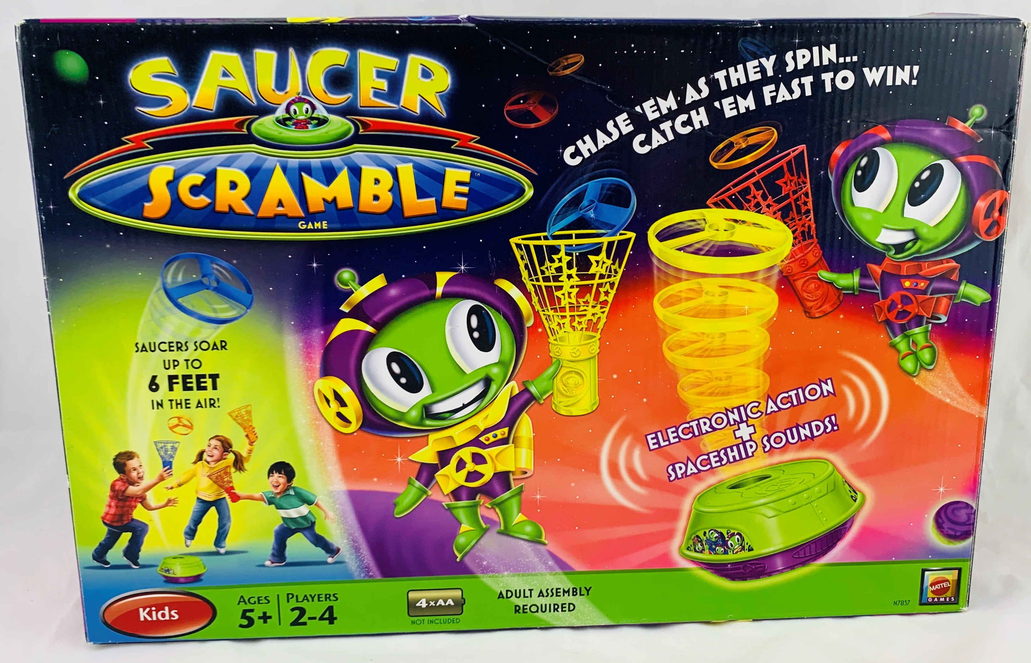 Saucer Scramble Game for 24 Players Saucers soar up to 6 feet in the