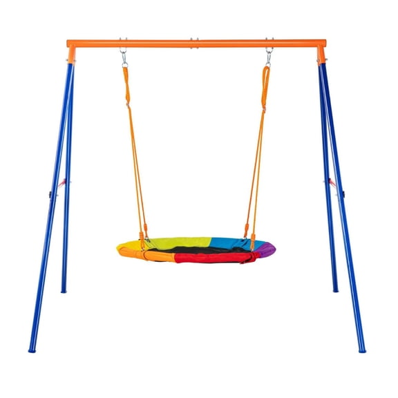 Saucer Swing Set Backyard - A-Frame Metal Swing Set 440lbs Capacity - Outdoor Swing for Kids, Heavy Duty Swing Set with Oxford Seat