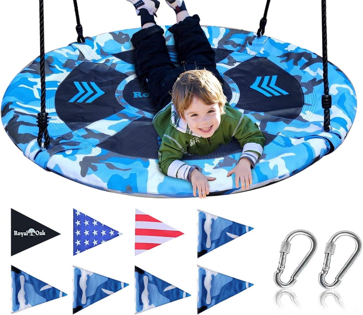 Royal Blue Camo 40" Alloy Steel Saucer Swing