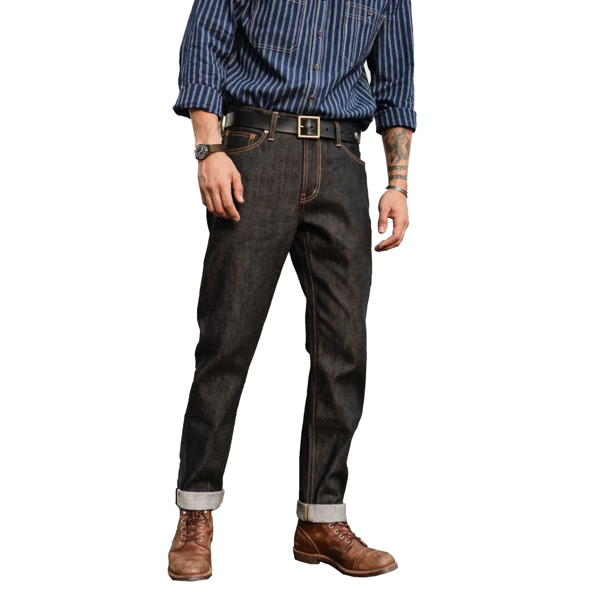 Saucezhan 315XX-18OZ Men's Jeans Indigo Sanforized Selvedge Saucezhan 315XX-18OZ Men's Jeans Indigo Sanforized Selvedge
