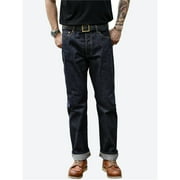 Saucezhan SZ003 Mens Jeans Unsanforized Raw Selvedge Denim Jeans Vintage Slim Fit Straight Leg