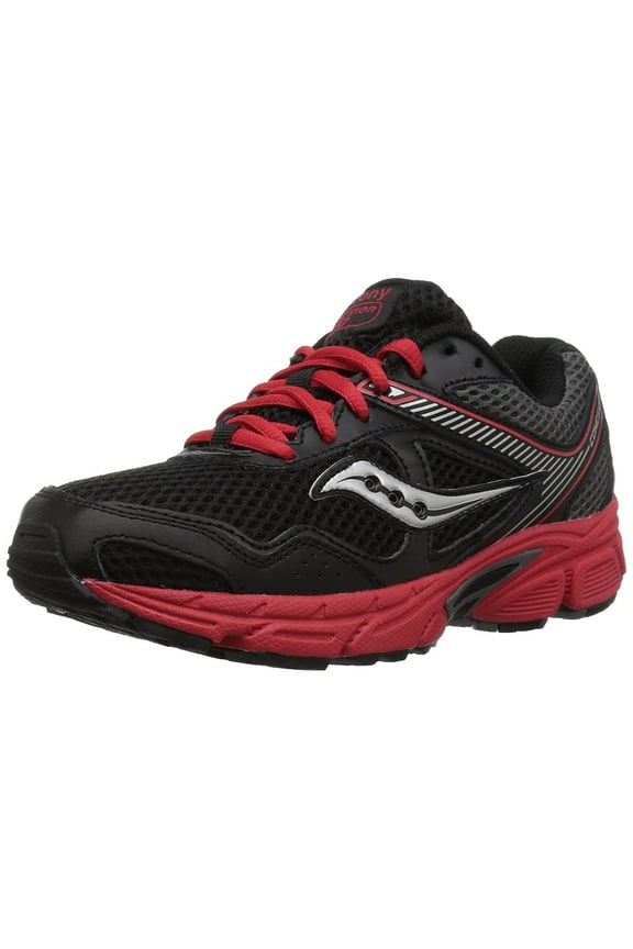 Boys' Cohesion 10 Lace Running Shoe, Black/Red, 11.5 Wide US Little Kid