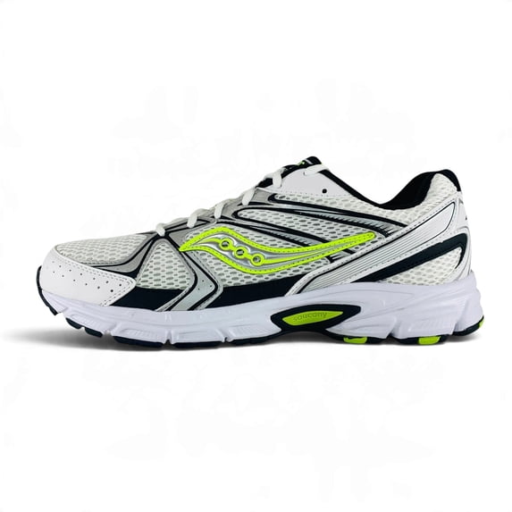 Saucony Grid Ride Millennium White Silver Yellow Sneakers Men's Shoes ...