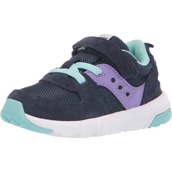 Saucony Unisex-Child Jazz Lite 2.0 Sneaker Little Kid 4-8 Years 4 Little Kid Navy/Purple/Turq