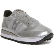 Saucony Jazz Original Womens Lace Up Synthetic Sneakers In Silver Size 5