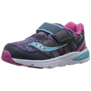 Saucony Kids' Baby Ride Pro Running-Shoes,Navy/Multi,10.5 Extra Wide US Little Kid