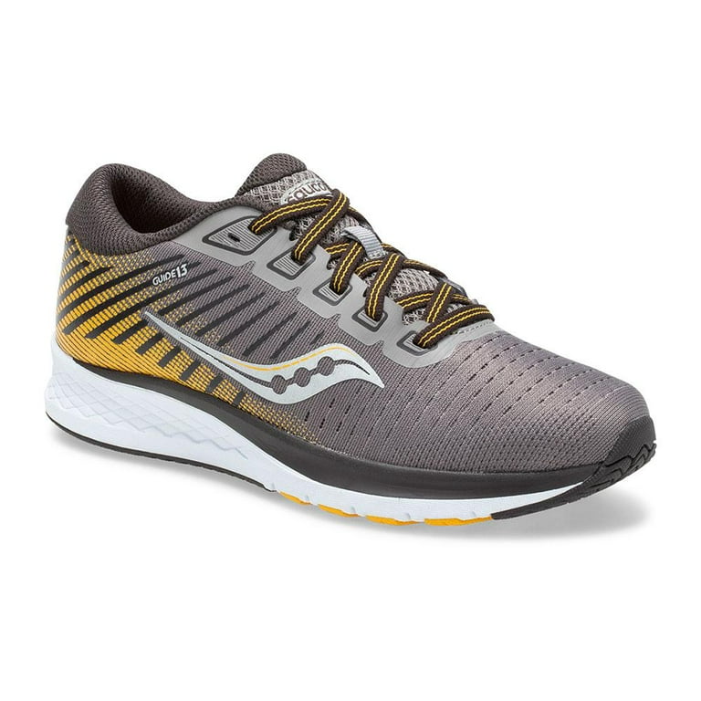 Saucony Kids Guide 13 Running Shoes Grey Yellow 4.5 M Big Kid US
