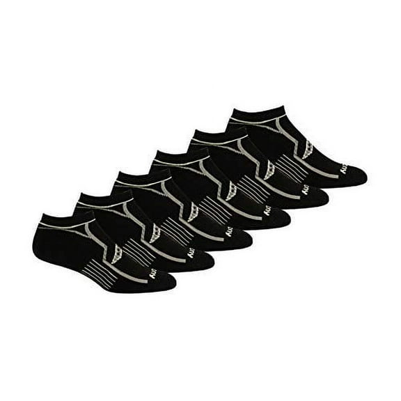 Saucony Men's Multi-Pack Bolt Performance Comfort Fit No-Show Socks, Black Assorted (6 Pairs), Shoe Size: 8-12