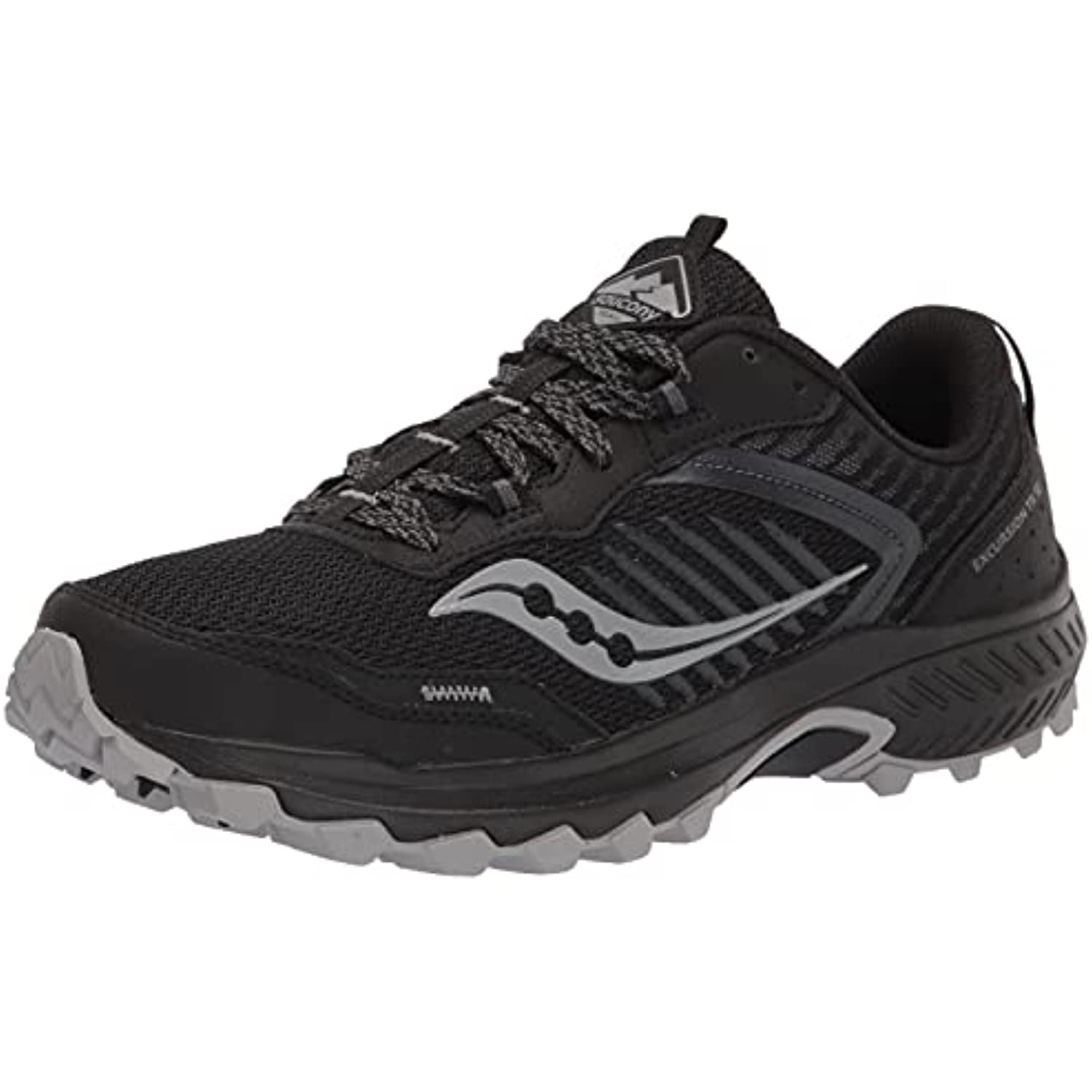 Saucony Men's Excursion TR15 Trail Running Shoe, Black/Shadow, 10.5