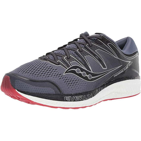 Saucony Men's Hurricane ISO 5 Running Shoe, Grey/Black, 12.5 D(M) US