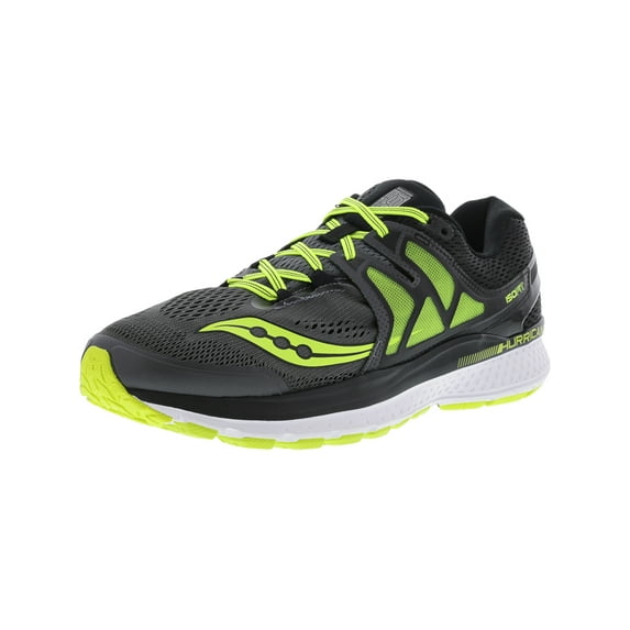 Saucony Men's Hurricane Iso 3 Grey / Black Cotton Ankle-High Running Shoe - 10.5W