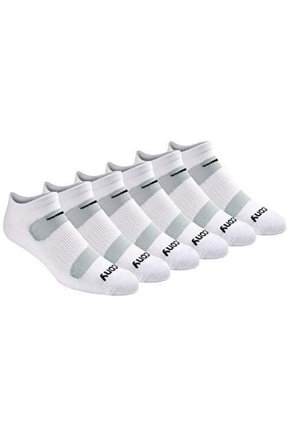 Men's Multi-Pack Mesh Ventilating Comfort Fit Performance No-Show Socks, White (6 Pairs), Shoe Size: 15-17