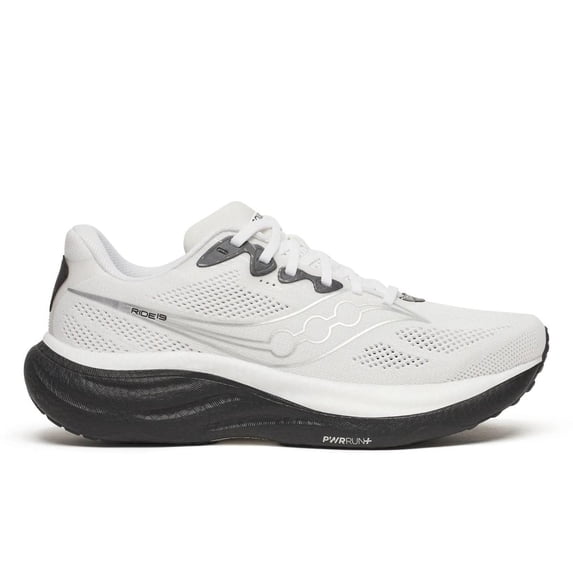 Saucony Men's RIDE 19, White | Black, 10.5, Medium