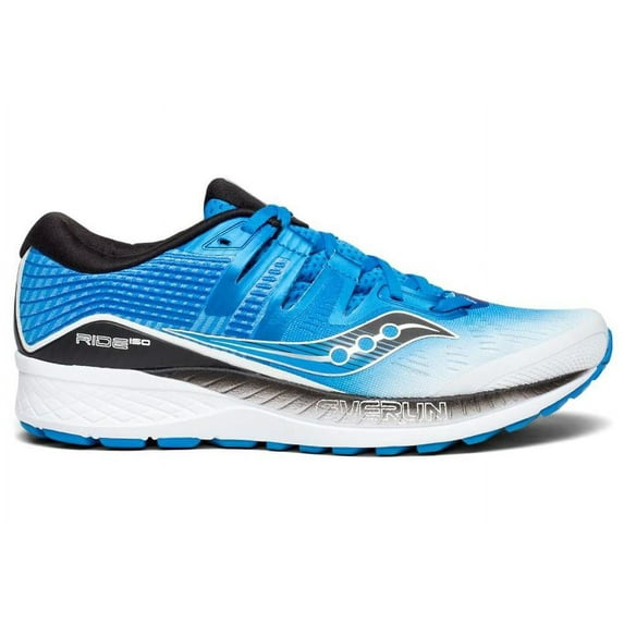 Saucony Mens Ride ISO Neutral Running Shoe Sneakers - White/Black/Blue - Size 9