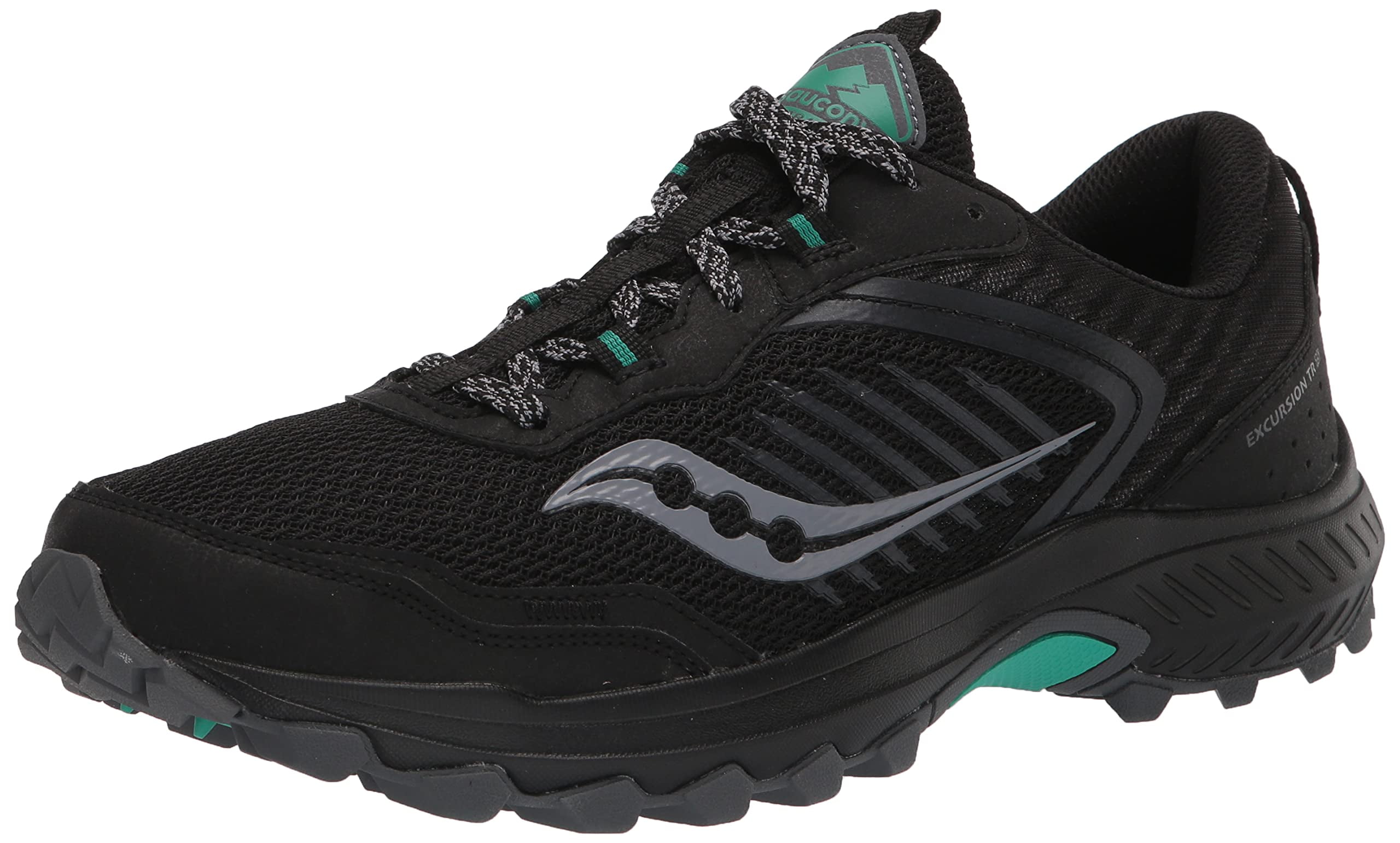 Saucony Women's Excursion TR15 Trail Running Shoes, Black/Jade, 9