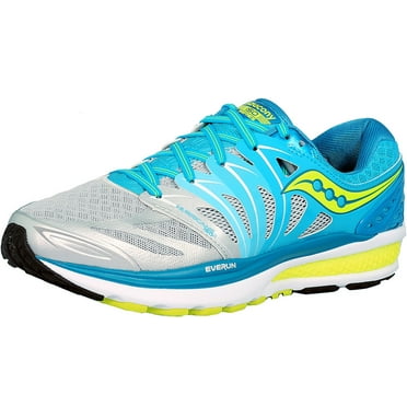 Saucony Women's Hurricane Iso 2 Blue/Silver/Citron Ankle-High Running - 6M