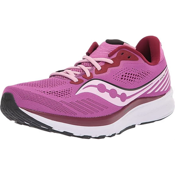 Saucony Women's Ride 14 Running Shoes, Razzle/Fairytale, 11.5 B(M) US