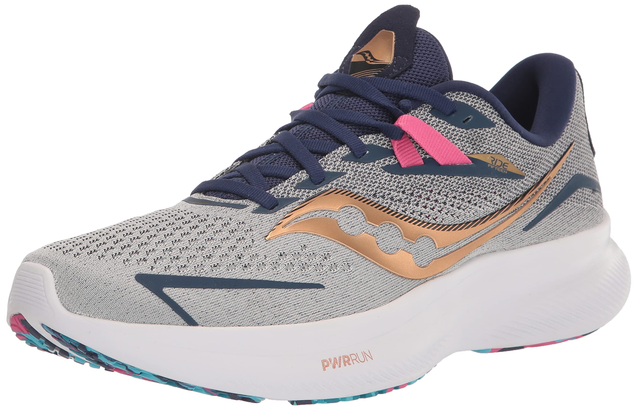 Saucony Women's Ride 15 Running Shoe, Prospect Glass,