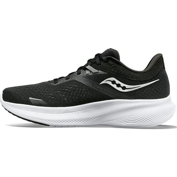 Saucony Women's Ride 16 Sneaker, Black/White, 6