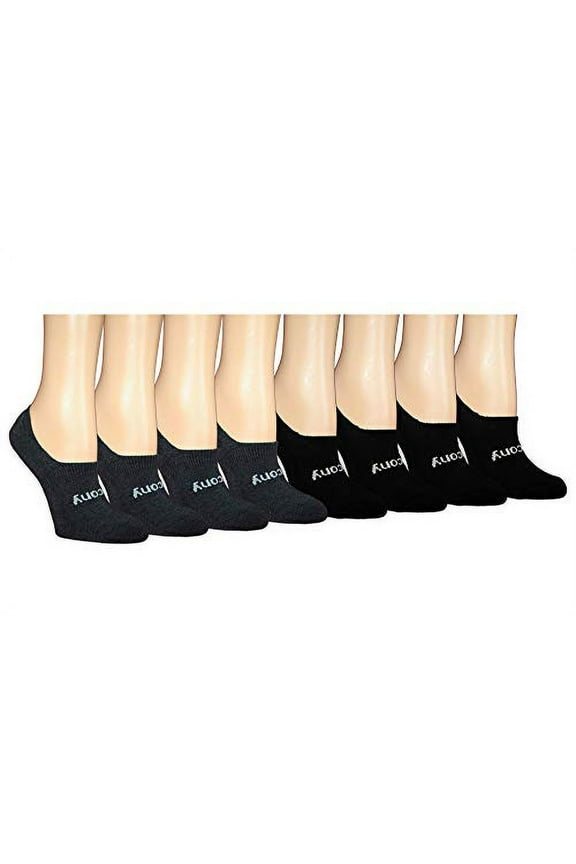 Women's Show Cushioned Invisible Liner Socks, black/Charcoal (8 Pairs), Shoe Size: 6-10