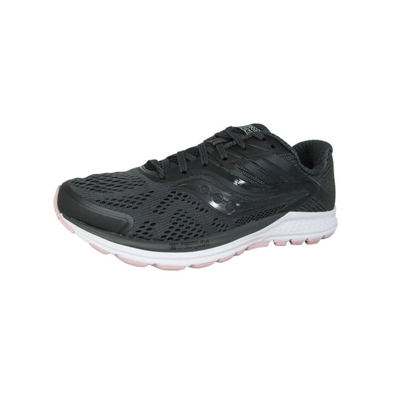 Saucony Womens Ride 10 Running Sneaker Shoes, Gunmetal/Pink, US 7