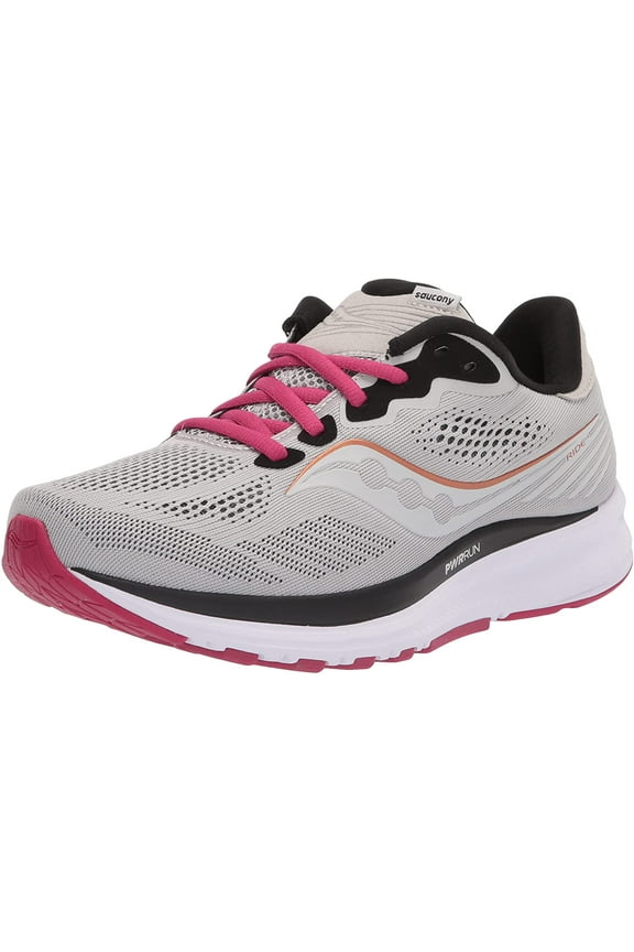 Women's Ride 14 Running Shoe, Fog/Cherry, 11 Wide