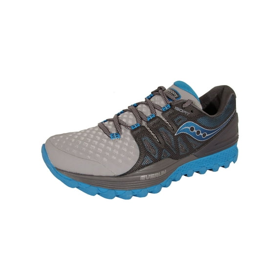 Saucony Womens Xodus ISO 2 Neutral Trail Running Shoes, Grey/Blue, US 6.5