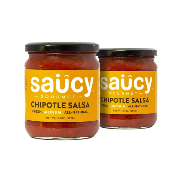 Saucy Gourmet Chipotle Salsa 2-Pack, Gluten Free, 15.5 oz Jar