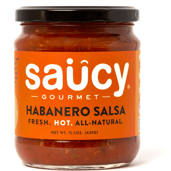 Saucy Gourmet Gluten Free Habanero Hot Salsa, 15.5 oz Jar