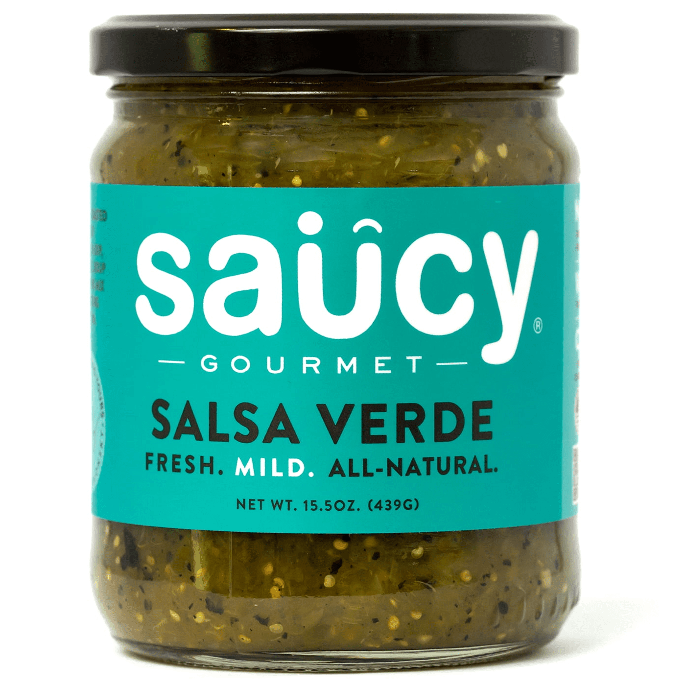 Saucy Gourmet Mild Green Salsa Verde, Gluten Free, Chip Dip, Marinade, Soup Base, Drink Mix, 15.