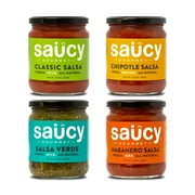 Saucy Gourmet Salsa Variety Pack - Mild, Chipotle, Verde, Habanero, 4 Pack, 15.5 oz