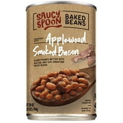Saucy Spoon Applewood Smoked Bacon Baked Beans, Canned Beans, 28 oz Can