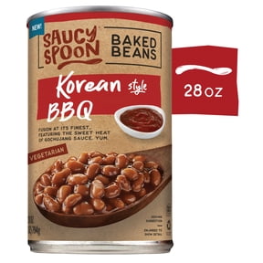 Saucy Spoon Korean Style BBQ Baked Beans, Canned Beans, 28 oz Can