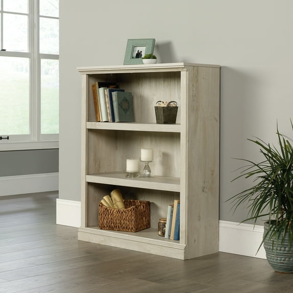 Sauder 3-Shelf Bookcase, Chalked Chestnut Finish