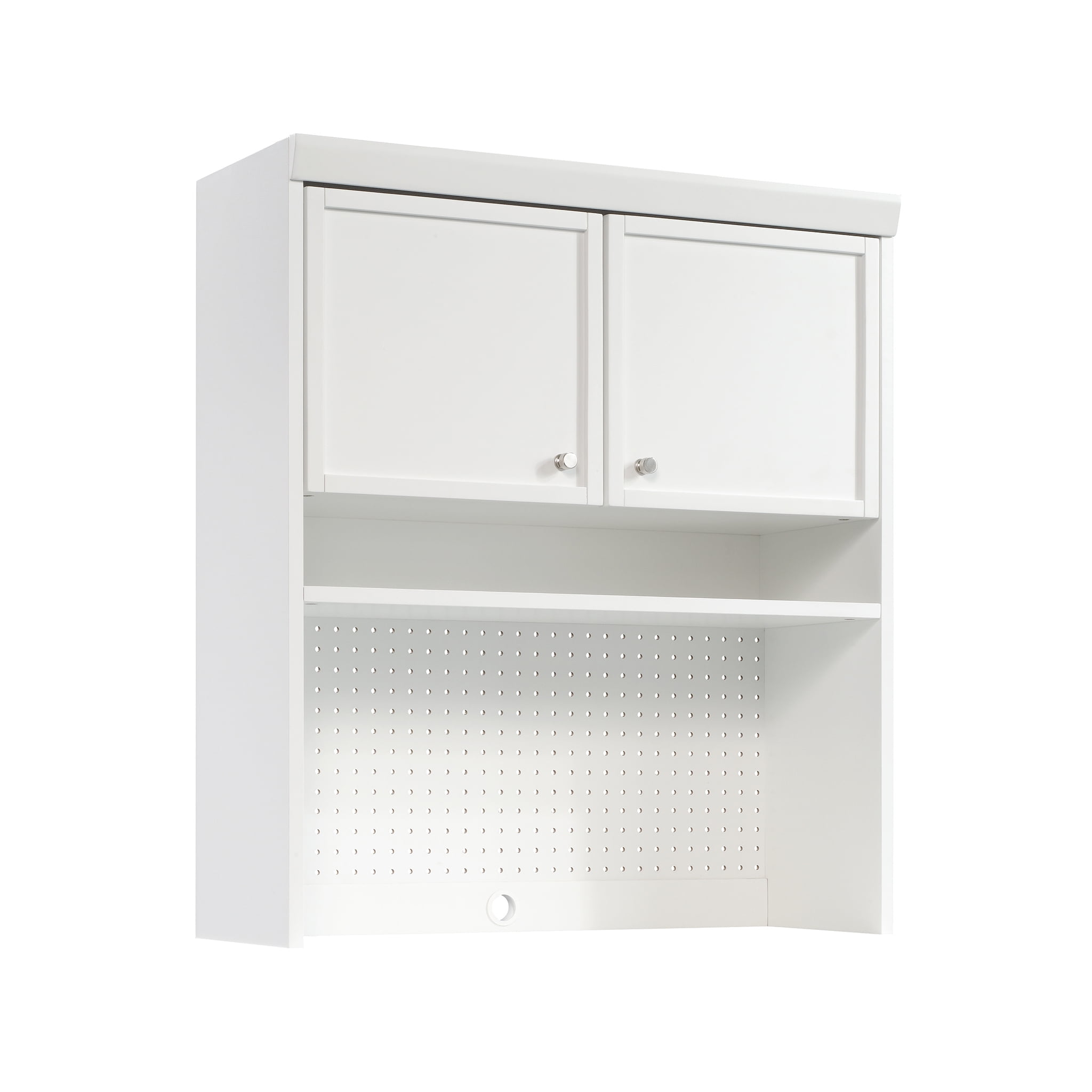 White Engineered Wood Craft Pro Series Hutch with Pegboard Back