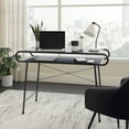 thumbnail image 1 of Sauder Metro Pike Mid-Century Metal & Wood Desk with Storage, Misted Elm Finish, 1 of 9