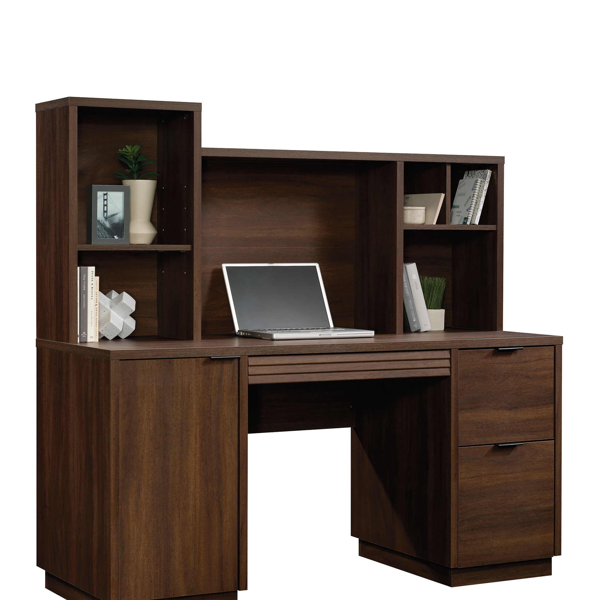 Sauder 426919 Englewood Computer Hutch (only Hutch), Spiced Mahogany