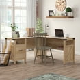 thumbnail image 1 of Sauder Bridge Acre Orchard Oak L-Shaped Home Office Desk, Orchard Oak Finish Finish, 1 of 11